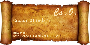 Csuba Olivér névjegykártya